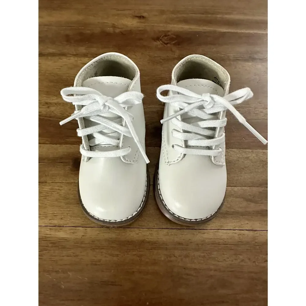 Footmates Boy White Leather Todd Boots Toddler Size 5 NIB Preppy Classic Dressy